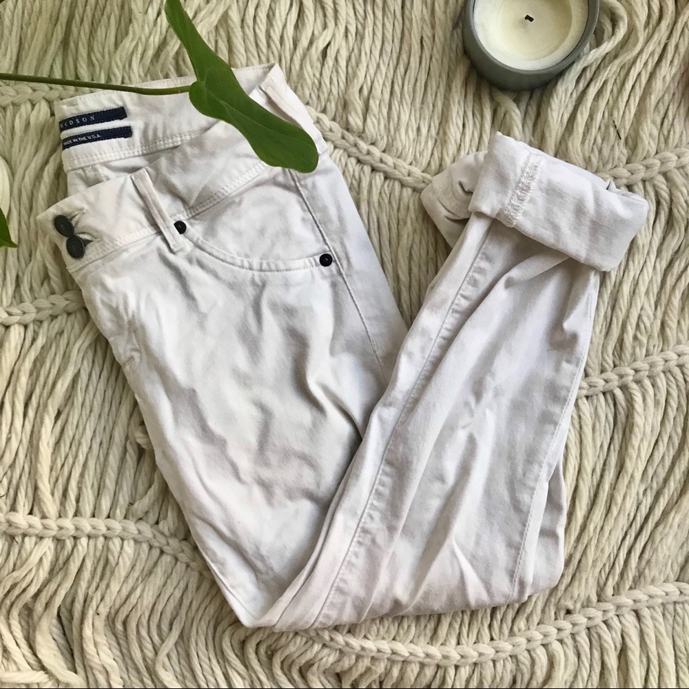 HUDSON WHITE STRAIGHT LEG JEANS